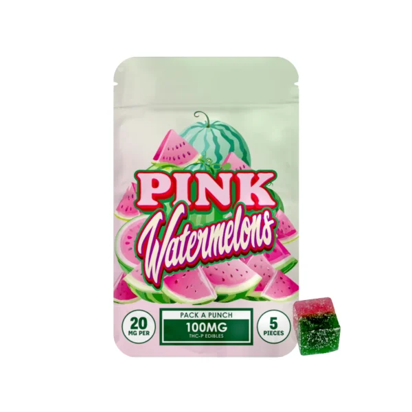 Pink Watermelons | Pack A Punch 100mg Edibles